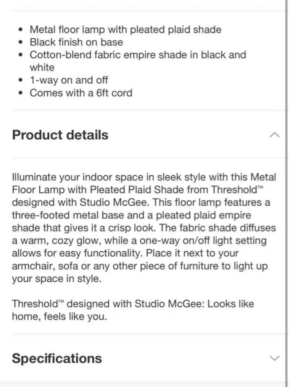 Studio McGee Metal Floor Lamp with green pleated shade
